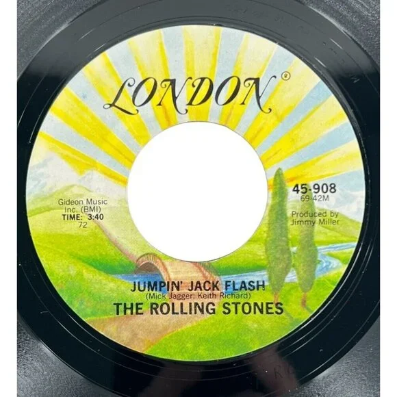 The Rolling Stones 45 RPM Record Jumpin Jack Flash Child Of The Moon London - Picture 2 of 4